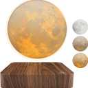 Levitating Moon Lamp, Magnetic Floating Moon Lamp Spinning Luna Night Light with 3 Color Modes, for Home Office Desk Decor, Bedroom Unique Lamps, Cool Tech Gadgets Gift for Women Kids (White)