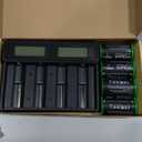 HiQuick Rechargeable D Batteries with Charger, 4 Bay Universal Battery Charger with Built-in Cable for 3.7V Lithium ion 18650 21700 14500 26650 18350 and 1.2V Ni-MH Ni-CD AA AAA C D Battery