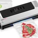 [Updated 2025] Bonsenkitchen Vacuum Sealer Machine + 40 Vacuum Bags, Fast-Compact/Multi-Functional Food Vacuum Sealer with External Vacuum System, Silver (Machine + 40 Bags)