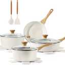 SENSARTE Nonstick Ceramic Cookware Set, 13-pcs Non-toxic Pots and Pans Set, 13 Pieces