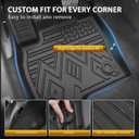 Powerty Floor Mats for 2015-2024 Ford Edge All Weather 3D TPE Anti-Slip Car Liners for 1st & 2nd Row Accessories