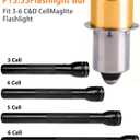 Deerma LED Maglight Bulb Replacement DC 3-30V for 3-16 C&D Cell 3W LED Flashlights, Brighter & Longer Lifespan Than Original(1 Pack)