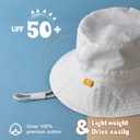 Baby Sun Hat for Boy Girl Toddler Summer Bucket Hat Kids Sun Protection Beach Hat Cotton Baby Hats (12-24 Months, White)