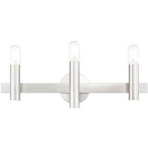 Livex Lighting 15833-91 3 Light Brushed Nickel W/Bronze Accents