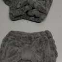 SUNLAND Large Microfiber Hair Drying Caps with Bow knot Fast Drying Shower Cap Soft and Absorbent hairWrap Hair Turban Bath Caps for Curly Thick and wet Hair 11 X 13.4 inch 2 Pack Dgrey