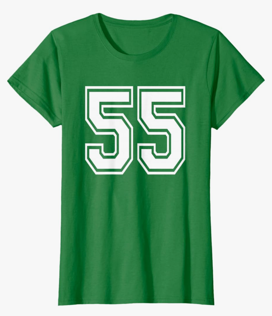 Number 55 T-Shirt Birthday Varsity Sports Team Jersey T-Shirt Ladies, Size Large