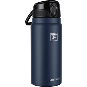 Fanhaw 20 Oz Insulated Stainless Steel Water Bottle with Chug Lid Wide Mouth, Leak-Proof, BPA-Free Ideal for Kids, Adults, Sports, Gym, and Outdoor Use (Navy Blue)