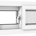 Basement Slider Window 32" x 14" Vinyl Basement Window, Featuring Double-Pane Insulated with Thermal Insulation Soundproof Glass, Removable Sliding Windows with Screen Windows