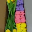 ORIENTAL CHERRY Easter Decorations - Easter Peeps Decor - 15 Artificial Tulips with 45 Bunnies Vase Filler Set, Spring Home Indoor Decoration Centerpieces for Tables