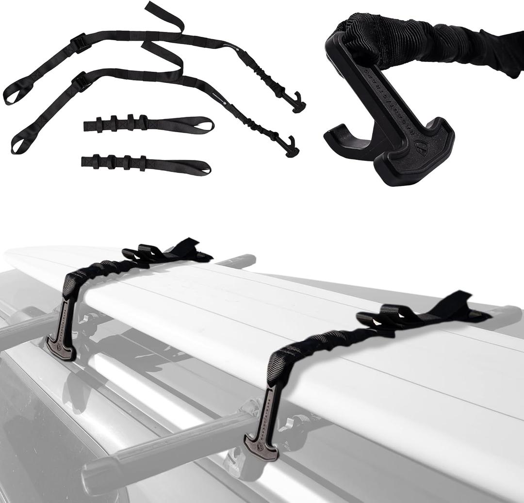 T-Pull Quick-Release Tie-Down Strap (2 Straps Included)  Fast, One-Handed Strap System for Surfboards, Paddleboards, Kayaks & Roof Racks  Ultra-Durable, Easy to Use, No Knots or Hassle