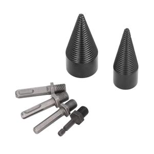 EVGATSAUTO Wood Splitter Drill Bit Set - High Efficiency Splitting Tool with 2 Drill Bits & 4 Shanks, Durable Carbon Steel Construction for Versatile Applications