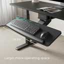 EUREKA ERGONOMIC Height Adjustable Mouse & Keyboard Tray Under Desk, 28x10'' Large Slide Out Swivel Tilt Computer Keyboard Drawer with Mouse Pad for Gaming Home Office Desk, Dual Mount (Black & Green)