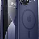 MOCCA Strong Magnetic for iPhone 13 Pro Max Case,[Compatible with Magsafe][Glass Screen Protector+Camera Lens Protector] Slim Thin Shockproof Cover Phone Case for iPhone 13 Pro Max 6.7", Deep Blue