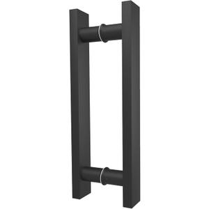 Matte Black Square Barn Door Handles 12"/16"/18"/24"/36"/48"/59'', Pull Push Long French Door Handle Double Sided, Large Front Exterior Shower Door Pull Handles