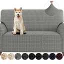 Loveseat Covers High Stretchy Spandex Pet Friendly Sofa Slipcover 1 Piece Non Slip Couch Furniture Protection Covers (Black and White, Loveseat)