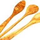 Olive Wood Set of 3 Spoons Wooden Spoons