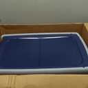 IRIS USA XX-Large Open Top Cat Litter Box with High Sided Walls Tall Scatter Shield Scoop Included Easy Clean Plastic Pan for Big Cats Kittens Multi-Cat Households 30"L x 20"W x 14"H Navy