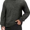 Mens Stretch Athletic Sweatshirt Long Sleeve Comfy Breathable Top for Men Casual Cozy (Charcoal Gray,Small)