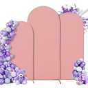 Wedding Arch Cover Spandex Arch Backdrop Cover (7.2FT, 6.6FT, 6FT) Set of 3 Arch Backdrop Cover Arch Stand Cover Arch Covers Stretchy Backdrop for Wedding Birthday Party Decoration Baby Shower (Pink)