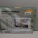 ViKert Vanity Mirror with Lights, 5X Magnification Spot Mirror, Makeup Mirror with Dimmable 3 Color Lighting, 17.3"L x 14.2"W