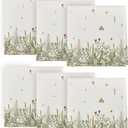 Horaldaily Spring Summer Cloth Napkins 18 x 18 Inch, Wild Flowers Floral Party Dinner Decoration Washable Napkins Set of 6 (Beige)