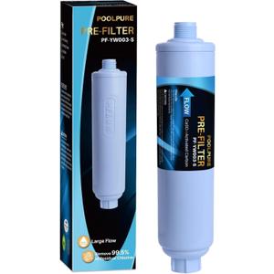 POOLPURE Garden Hose Water Filter for Filling Hot Tub, Pool, Spa, Reduces Chlorine, Heavy Metals, Odor, Pre Filter Ideal for Organic Gardening, Farming, Fits Any Standard 3/4" Garden Hose Thread