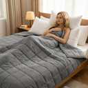 HCOIW Weighted Blanket for Adults (20 lbs, 60 x 80) Queen Size Heavy Blanket, Breathable Cotton with Natural Glass Beads, Machine Washable