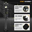 Rear Complete Struts Spring Assembly Shocks Absorbers Compatible with Honda Accord 2003-2007, for Acura Tl 2004-2008, 171372 (Set of 2)