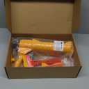 Double Caulking Gun,Dual Epoxy Gun for 400 mL(13.5 fl oz,1:1 Mix Ratio),Manual Dual Component Adhesive Applicator with 9 Pieces Caulk Tools,Yellow