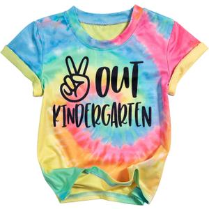Kindergarten Graduation Shirt Girls Boys Tee Last Day of School Shirt | Kindergarten Graduation Shirt for Kids Girls Boys Peace Out Kindergarten Tee 2026 Last Day of School T-Shirt (Yellow)