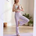 Girl's Leggings Flare Pants High Waisted Yoga Pants Toddler Kids Youth Full Length Bell Bottoms Legging (Purple), Size: 9-10 Years