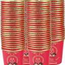 100PCS Chinese Wedding Disposable Paper Cups  Red Double Happiness Cups for Tea, Wine, or Water  Thickened Party Drinkware for Marriage Banquet, Engagement, and Celebration