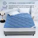 YOUR MOON Twin Size Mattress Pad 300GSM, Soft Breathable Mattress Topper, Noiseless Quilted Bed Pad Cover with Fitted Deep Pocket to 8-16 Inches, Blue