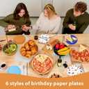 60Pcs Blue Cartoon Dog Birthday Party Supplies 9" Orange Blue Plates Puppy Tableware Set Disposable Colorful Polka Dots Paper Plates Dog Party Decorations for Kids Boys Girls Birthday Baby Shower