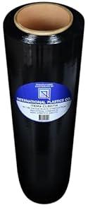 International Plastics Co. Black 18" Stretch Film/ Wrap 1500 feet 7 Layers 80 Gauge Industrial Strength 800% Stretch 20 Microns Durable Adhering Packing Moving Heavy Duty Shrink Film (1 Pack, Black)
