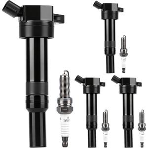 Autoexact Ignition Coil Pack and Iridium Spark Plugs Kit Fit for Hyundai 2012-2016 Elantra 2014-2021 Tucson 2012-2019 Soul Forte Elantra GT/Coupe Forte5 1.8L 2.0L L4, Replaces UF651 97390 4 Sets