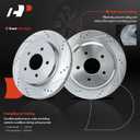 A-Premium 12.01 Inch (305mm) Rear Drilled and Slotted Disc Brake Rotors