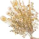 40 Pcs Gold Decor Fake Leaves for Christmas Decor 20inch Gold Leaf Artificiales para Table Wedding Home Room Office Decoracion