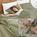Duvet Cover Set King Size Silky Soft Cooling, Rayon Blend from Bamboo, Breathable Durable Bedding for All Seasons, Include 1 Duvet Cover 104"x90" with Zipper & 2 Pillowcases, Green 2 (No Comforter), King (104'' x 90'')
