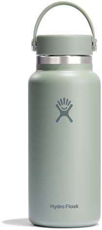 Hydro Flask Water Bottle - Insulated Stainless Steel - Wide Mouth Flex Lid, Non Spill, Leakproof and Refillable in 32 Oz, Agave Green