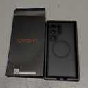 CANSHN Designed for Samsung Galaxy S24 Ultra Case [Full Camera Protection] [Compatible with MagSafe] Translucent Matte Shockproof Protective Phone Cover 6.8 Inch - Black