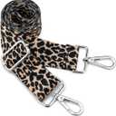 Silvery Buckles Wide Shoulder Strap Adjustable Replacement Belt Crossbody Canvas Bag Handbag (Wide: 1.4"(3.5cm), Wide: 1.4"(3.5cm)Leopard2)