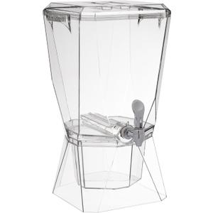 CreativeWare Crown Beverage Dispenser with Base and Name Clip, 3.5 gallon, Clear