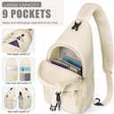 Pritent Crossbody Bags for Women Men Trendy Sling Bag Backpack Casual Chest Bag with Convertible Shoulder Strap