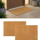 2 Pcs Blank Door Mats, 32x20 Inch Artificial Coir Door Mats for Crafting Painting, Plain Welcome Mat with Non-Slip Rubber Backing for Indoor Outdoor Front Porch Entryway (2 Pcs)