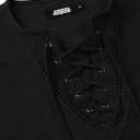 JOGAL Mens Renaissance Shirt Medieval Pirate Viking Halloween Costume Gothic Steampunk Retro Long Sleeve Lace Up Shirts (Black, XXL)