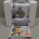 Sewing Machine for Beginners,Portable Sewing Machine with 12 Built-in Stitches,2 Speed(High-Low Speeds),2 Power Supply Method,20 Pcs Fabric and 32 Pcs Sewing Threads Kit,- (White and Purple)