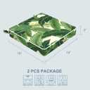 LVTXIII Patio Chair Cushions 19"x19"x3", Water-Repellent Outdoor Seat Cushions for Patio Furniture, Square Chair Pads with Ties for Home Garden Decoration, Set of 2, Swaying Palms Green