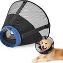 Dog Cone Collar to Stop Licking: Soft Mesh Recovery Collar After Surgery with Detachable Pad, Elizabeth Cone Alternative for Dogs, Normal Eating and Drinking (XS,Black and Blue)