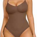 FeelinGirl Shapewear Bodysuit Sculpting Tummy Control Body Shaper for Women Seamless Plus Size Butt Lifting Shaper (X-Large-XX-Large, Brown)
